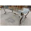 Image 4 : Wrought-Iron and Glass Coffee Table, 16" x 49" x 29"