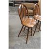Image 2 : Three Oak Swivel Bar Stools