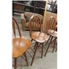 Image 3 : Three Oak Swivel Bar Stools