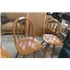 Image 4 : Three Oak Swivel Bar Stools