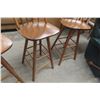 Image 5 : Three Oak Swivel Bar Stools