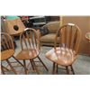 Image 6 : Three Oak Swivel Bar Stools