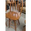 Image 7 : Three Oak Swivel Bar Stools