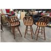 Image 8 : Three Oak Swivel Bar Stools