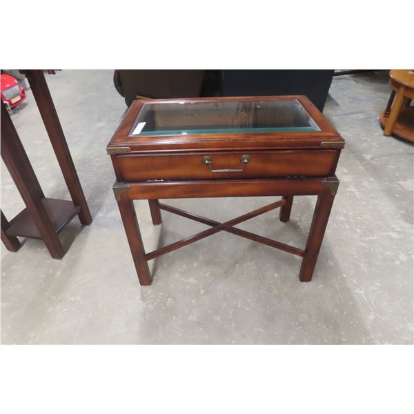 End Table and Display Case Combo, 25" x 28" x 16"