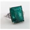 Image 1 : 4.3 ct Certified Silver Emerald gemstone RIng ($8,520 Appraisal)