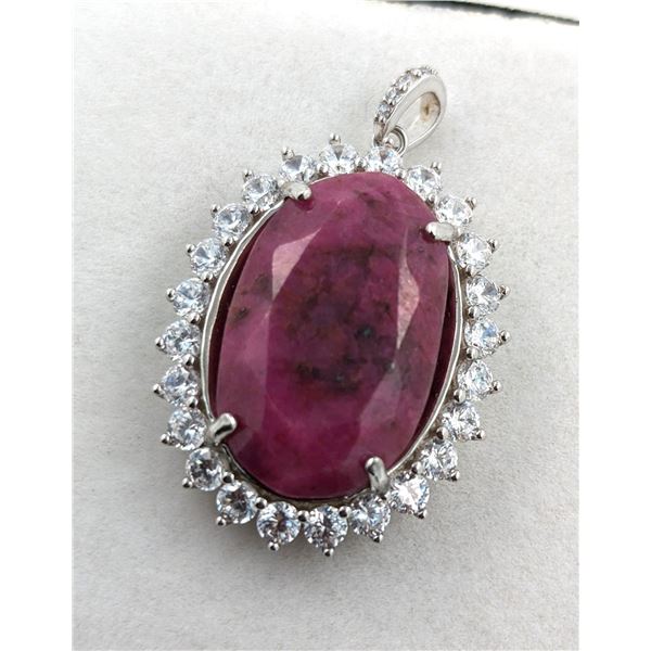6 ct Certified Silver Ruby gemstone Pendant ($3,000 Appraisal)