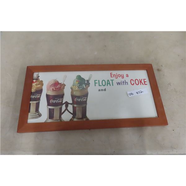 Vintage Framed Coke Cardboard Sign(11" x 22")