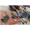 Image 1 : Trailer Tire Wedge, Heat Trace Cord, 3/8" Electric Drill, Chrome Drawer Pulls and More