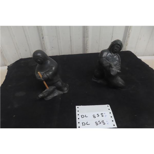 Two Soap-Stone Style Sculptures, 6" and 7" Tall