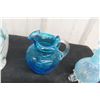 Image 3 : Four Vintage Turquoise Glassware Pieces