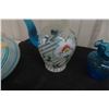 Image 6 : Four Vintage Turquoise Glassware Pieces
