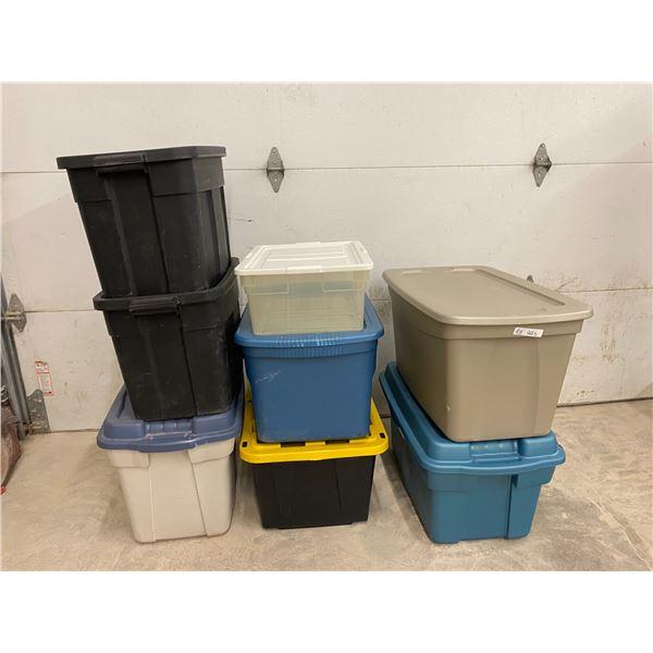 Seven Totes with Lids (Various Sizes)