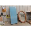 Image 1 : Oak Framed Mirror (35" x 22") and Wash Tub Stand