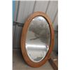 Image 2 : Oak Framed Mirror (35" x 22") and Wash Tub Stand