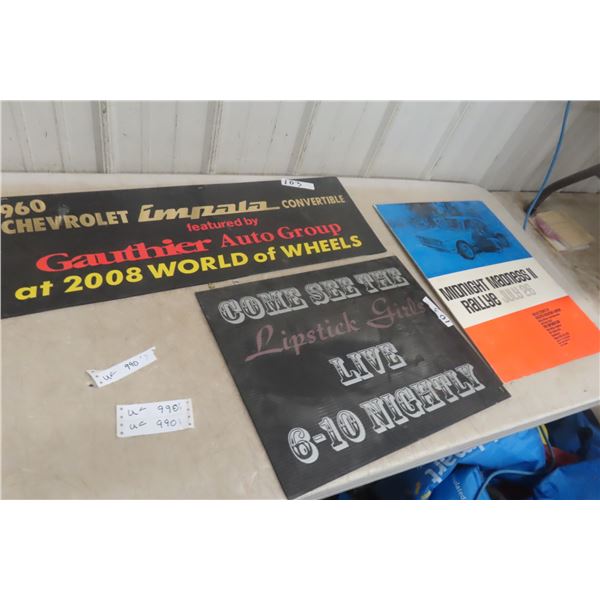 Rallye Sign, World of Wheels Sign, Lipstick Girls Sign (16" x 20")