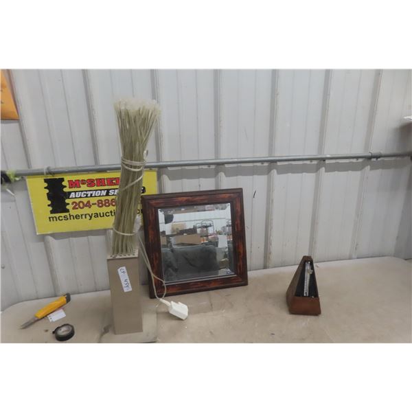 Set Including Metronome, Lamp, and Mirror