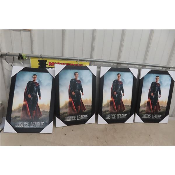 Four Superman Framed Pictures (19" x 13")