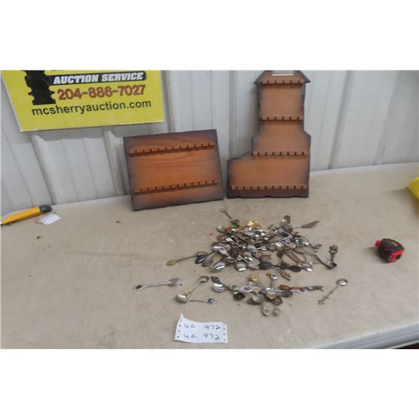 Spoon Rack and Collectors Spoons