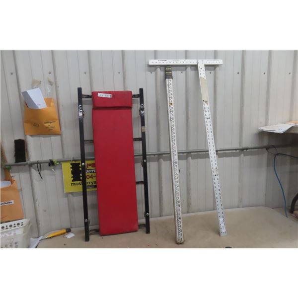 Mechanic’s Creeper, Surveyor Device, and Drywall Square