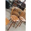 Image 4 : Three Oak Swivel Bar Stools