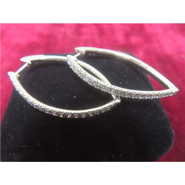 10k White Gold and Diamond Earrings, 7.2 g