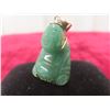 Image 1 : 10k Gold and Jade Buddha Pendant, 6.2 g