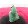 Image 2 : 10k Gold and Jade Buddha Pendant, 6.2 g