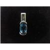 Image 2 : 10k White Gold Diamond and Aquamarine Pendant, 1.3 g