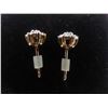 Image 3 : 14k Gold and Diamond Earrings, 0.7 g