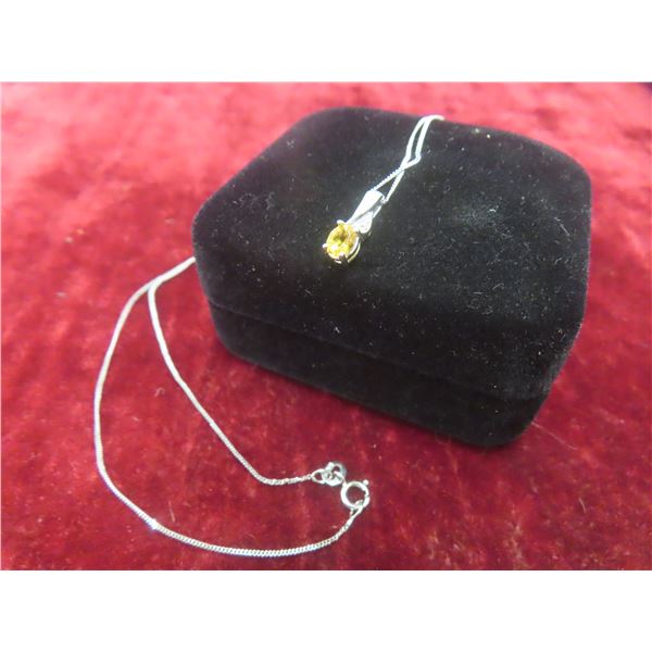 10k White Gold Necklace with Pendant, 18" Length, 1.4 g