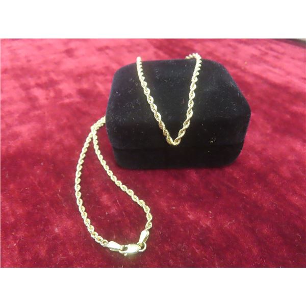 10k Gold Rope-Style Necklace, 18" Length, 2.9 g