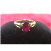 Image 2 : 10k Gold and Garnet Ring, Size 6, 1.2 g