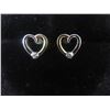 Image 1 : 14k Gold and Diamond Heart Earrings, 0.8 g