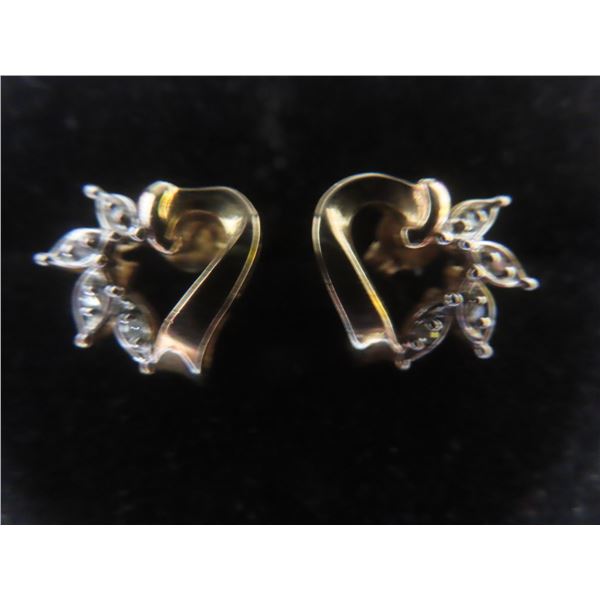 10k Gold and Diamond Earrings, 2 g