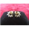 Image 2 : 10k Gold and Diamond Earrings, 2 g