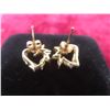 Image 4 : 10k Gold and Diamond Earrings, 2 g