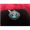 Image 1 : 10k White Gold and Diamond Aquamarine Pendant, 2.2 g