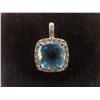 Image 2 : 10k White Gold and Diamond Aquamarine Pendant, 2.2 g