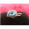 Image 3 : 10k White Gold and Diamond Aquamarine Pendant, 2.2 g