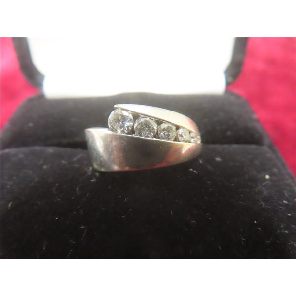 10k White Gold and Diamond Ring, Size 6 1/2, 4.4 g