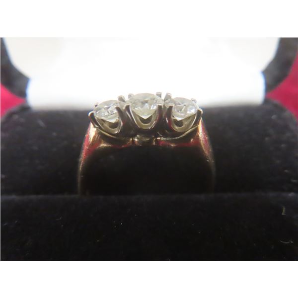 14k Gold and Diamond Ring, Size 8 1/2, 4.6 g