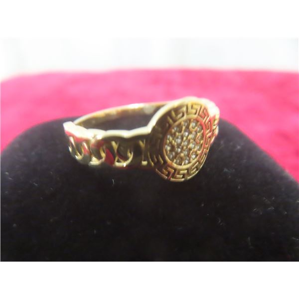 10k Gold Versace-Style Ring, Size 10 1/2, 2 g