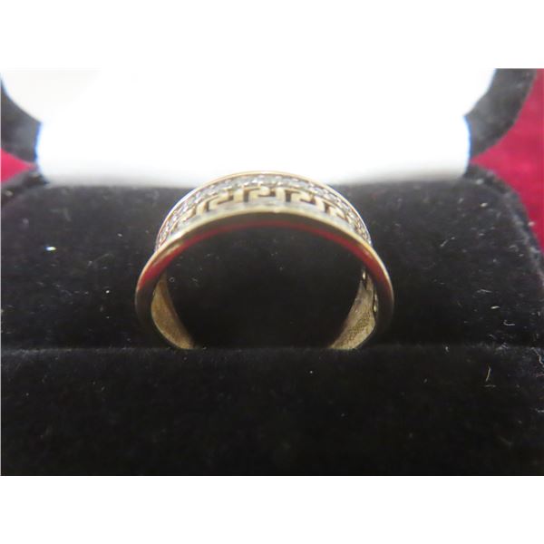 10k Gold and Diamond Versace-Style Ring, Size 7, 1.7 g