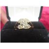 Image 1 : 10k Gold and CZ Chanel-Style Ring, Size 12, 2.4 g