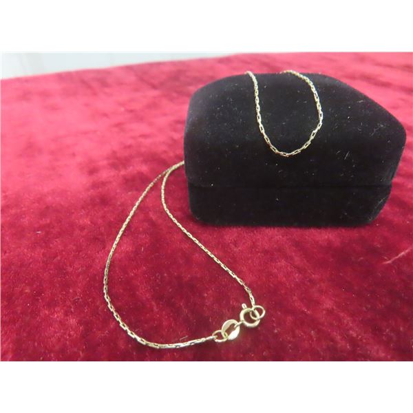 10k Gold Necklace, 17" Length, 1.9 g