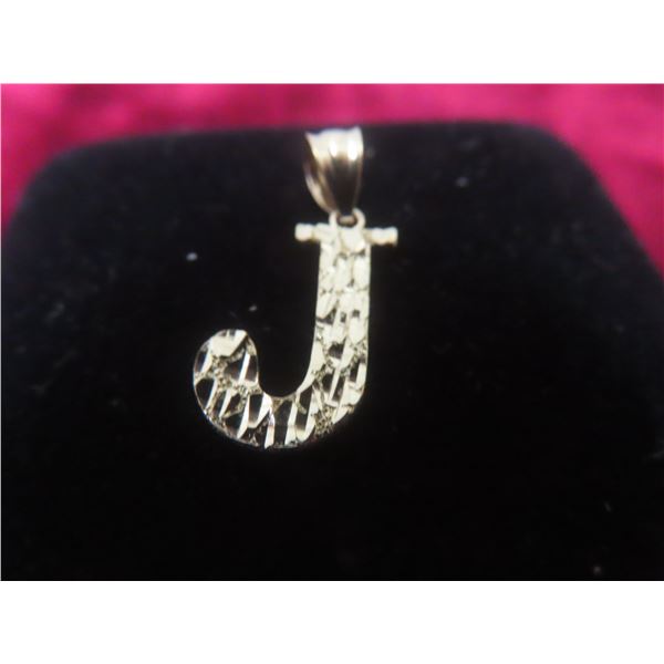 10k Gold “J” Pendant, 0.54 g