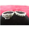 Image 2 : 14k White Gold and Diamond Ring Set, Size 7, 6 g Total