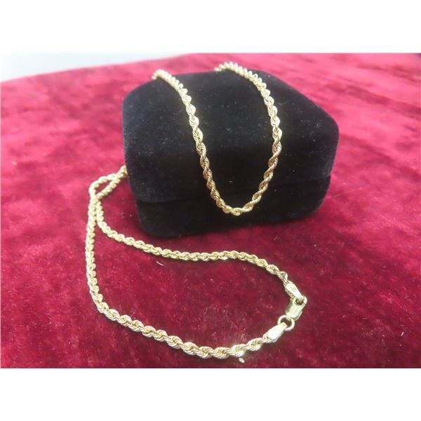 10k Gold Rope-Style Necklace, 20", 3.1 g