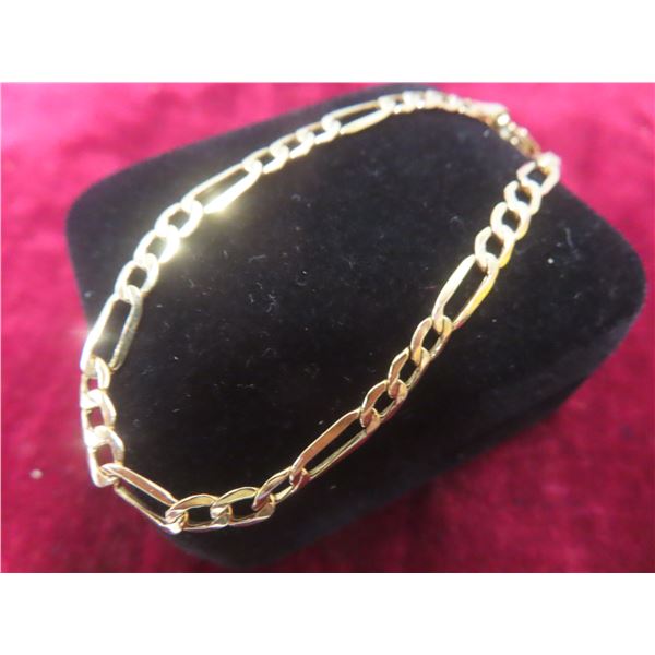 10k Gold Figaro-Style Bracelet, 7", 1.8 g